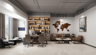 现代经理办公室3D模型下载